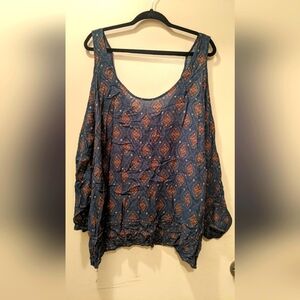 Blue Patterned Women's Top